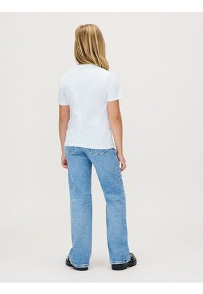 Camiseta Blanca Infantil Con Monograma Calvin Klein