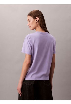 Camiseta Rosa Clásica Con Monograma Metalizado Calvin Klein