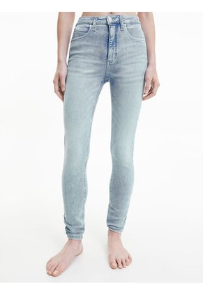 Pantalón De Jeans Azul De Tiro Alto Para Mujer Calvin Klein