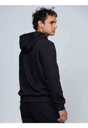 Buzo Negro Con Capota Y Estampado De Monograma Calvin Klein