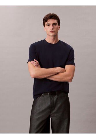 Camiseta Azul De Algodón Interlock Calvin Klein Calvin Klein