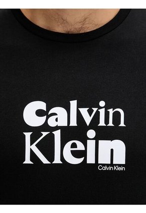 Camiseta Negra Con Estampado Gráfico De Logo En Estilo Bold Calvin Klein