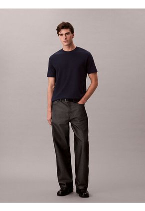 Camiseta Azul De Algodón Interlock Calvin Klein