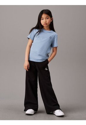 Camiseta Azul Cuello Redondo Con Logo Insignia Calvin Klein