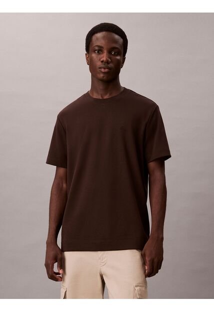 Camiseta Café De Algodón Interlock Calvin Klein