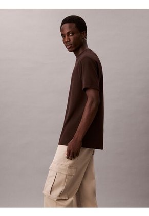 Camiseta Café De Algodón Interlock Calvin Klein