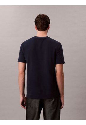 Camiseta Azul De Algodón Interlock Calvin Klein