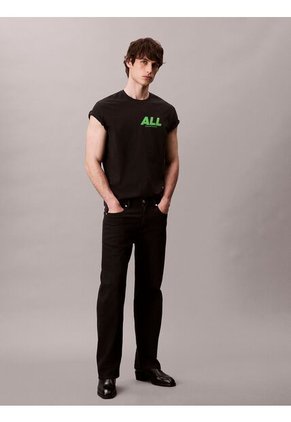 Camiseta Negra Con Estampado Gráfico All Calvin Klein