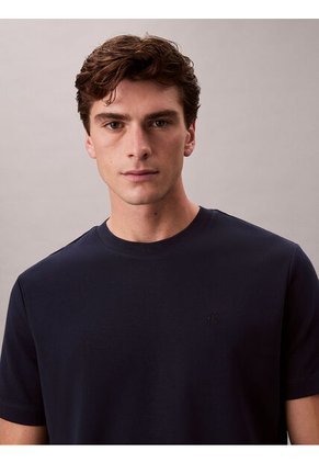 Camiseta Azul De Algodón Interlock Calvin Klein