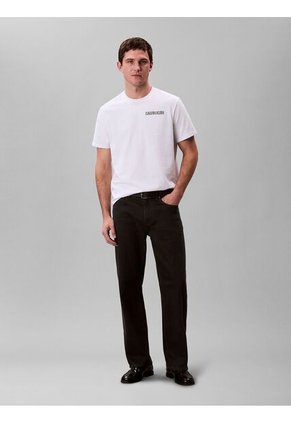 Camiseta Blanca De Algodón Con Gráfico 3D Calvin Klein