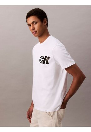 Camiseta Blanca Sport Con Logotipo Gráfico Calvin Klein