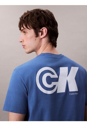 Camiseta Azul Oscuro Sport Con Logotipo Gráfico Calvin Klein