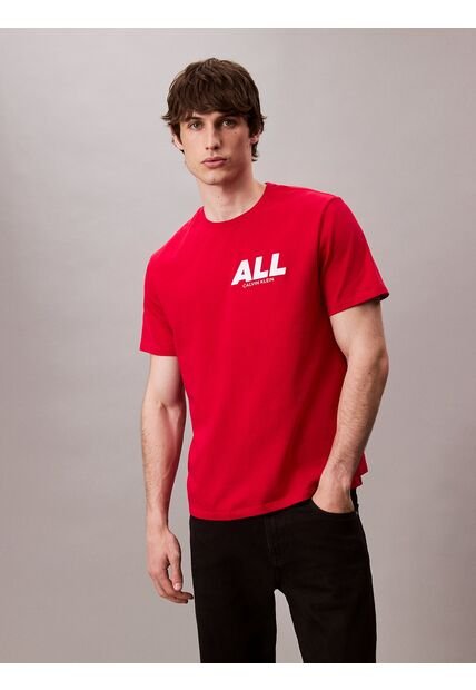 Camiseta Roja Con Estampado Gráfico All Calvin Klein