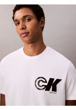 Camiseta Blanca Sport Con Logotipo Gráfico Calvin Klein