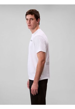 Camiseta Blanca De Algodón Con Gráfico 3D Calvin Klein