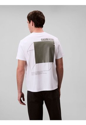 Camiseta Blanca De Algodón Con Gráfico 3D Calvin Klein