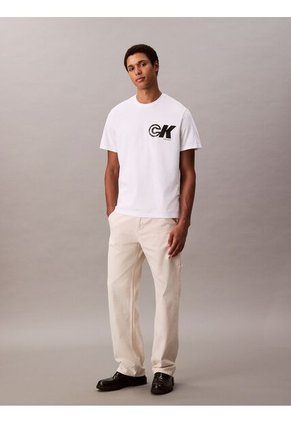 Camiseta Blanca Sport Con Logotipo Gráfico Calvin Klein