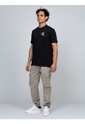 Camiseta Negra Con Monograma 30s Calvin Klein