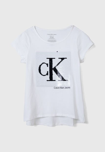 Camiseta Marfil-Negro Calvin Klein
