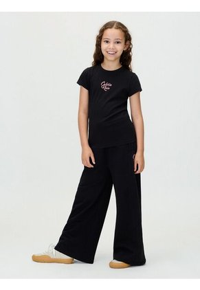 Camiseta Negra De Manga Corta Con Logo Cursivo Calvin Klein