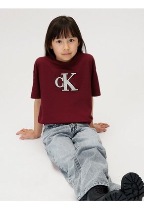 Camiseta Vino Para Niña Tinto Con Logo Y Acabado Brillante Calvin Klein