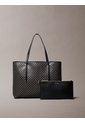 Bolso Negro Tote Pequeño Con Logo Monograma Con Bolsito Calvin Klein de Calvin Klein