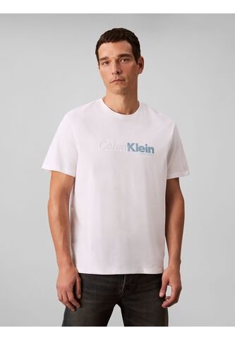 Camiseta Blanca Con Estampado Gráfico De Logo En Letra Cursiva Calvin Klein Calvin Klein