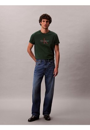 Camiseta Verde 20s Con Estampado Gráfico De Monograma Calvin Klein
