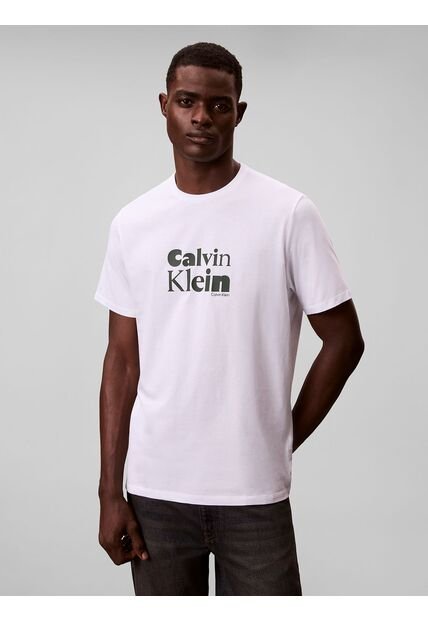 Camiseta Blanca Con Estampado Gráfico De Logo En Estilo Bold Calvin Klein