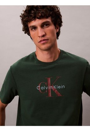 Camiseta Verde 20s Con Estampado Gráfico De Monograma Calvin Klein