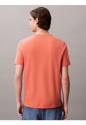 Camiseta Roja De Algodón Con Monograma Bordado Calvin Klein