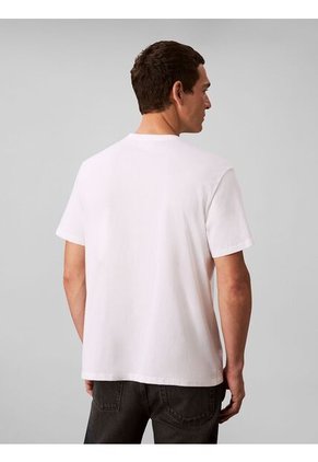 Camiseta Blanca Con Estampado Gráfico De Logo En Letra Cursiva Calvin Klein