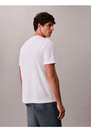 Camiseta Blanca De Algodón Interlock Calvin Klein