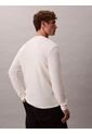Camiseta Blanca De Manga Larga Con Textura Ligera Calvin Klein de Calvin Klein