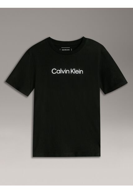 Camiseta Negra Con Logo Infantil Calvin Klein