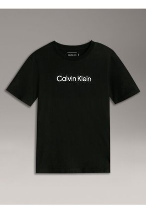 Camiseta Negra Con Logo Infantil Calvin Klein