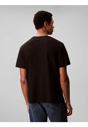Camiseta Negra Con Estampado Gráfico De Logo En Letra Cursiva Calvin Klein