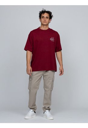 Camiseta Vino Tinto Con Gráfico De Monograma Calvin Klein Calvin Klein