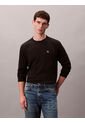 Camiseta Negra De Manga Larga Con Monograma Calvin Klein de Calvin Klein
