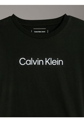 Camiseta Negra Con Logo Infantil Calvin Klein
