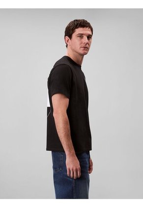 Camiseta Negra De Algodón Con Gráfico 3D Calvin Klein