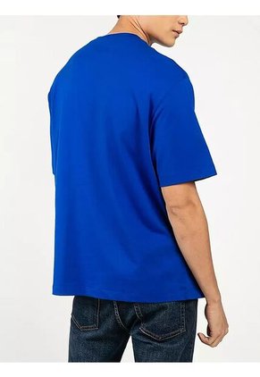 Camiseta Azul Con Gráfico De Logo En Bloque Calvin Klein