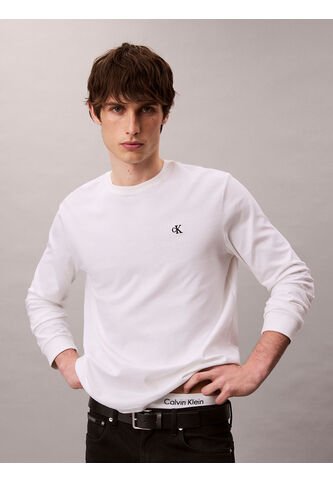 Camiseta Blanca De Manga Larga Con Monograma Calvin Klein Calvin Klein