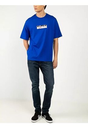 Camiseta Azul Con Gráfico De Logo En Bloque Calvin Klein
