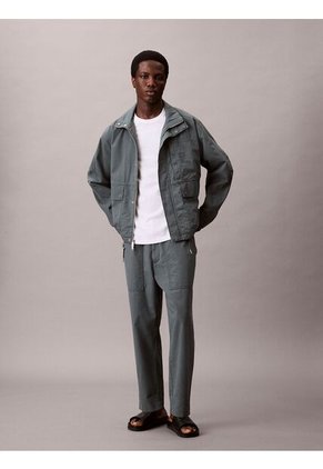 Camiseta Blanca Regular De Manga Corta Con Monograma Bordado Calvin Klein