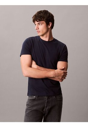 Camiseta Azul Slim De Manga Corta Calvin Klein
