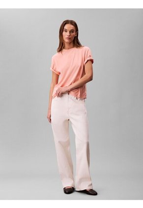 Camiseta Rosada Emblemática De Logo Calvin Klein