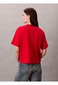 Camiseta Roja De Manga Corta Con Logo Bordado En 3D Calvin Klein de Calvin Klein