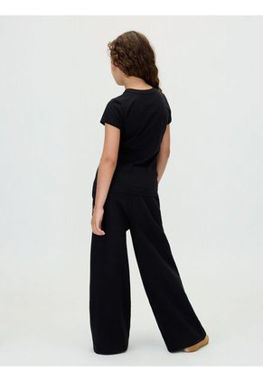 Camiseta Negra De Manga Corta Con Logo Cursivo Calvin Klein