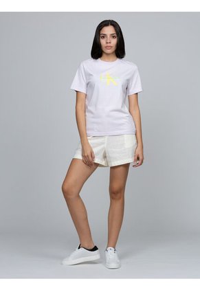 Camiseta Rosada Clásica Con Monograma Estampado Calvin Klein